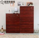 特价实木家具六斗柜、衣柜储物柜、卧室衣物抽屉柜简约棕红色盛源