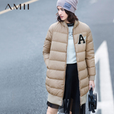 Amii女装旗舰店艾米冬新款棒球衣立领字母绣章空气层大码羽绒服