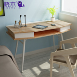晓木 创意书桌 家用简约电脑桌 钢木办公桌 设计师家具 实用桌子