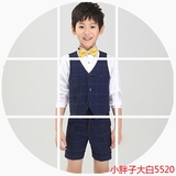 2016礼服套装马甲演出钢琴西装短裤可定制羊毛周岁格子男童儿童