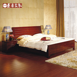 巨桑家私实木床中式双人床1.8米橡胶木头结婚床 大床环保现代家具
