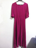 天予衣缘  原单样衣 紫红色 优雅 高贵 铜氨丝 露背 长裙晚礼服