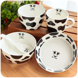 默默爱创意韩式家用精美骨瓷器餐具 可爱陶瓷饭碗盘子碟杯勺套装