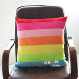 包邮 彩虹靠垫靠枕卡通沙发抱枕办公椅子靠背垫 毛绒外套可拆洗