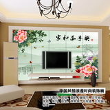 家和万事兴中国风电视背景墙PSD模板 高清壁画挂画装饰画图片素材