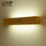 简约现代LED实木壁灯北欧楼梯过道卫生间镜前灯卧室床头灯墙灯具