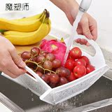 可折叠厨房沥水碗架 水果蔬菜清洗晾放筷碗碟收纳架塑料碗柜篮子
