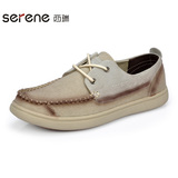 Serene西瑞2015系带男士圆头透气鞋子夏季新款韩版春季懒人低帮鞋