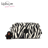Kipling凯浦林时尚手拿女包化妆包小方包K15213黑白斑马纹