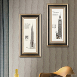 尚尚木莲美式现代客厅餐厅书房玄关装饰画竖版有框画建筑系列D296