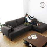 日式布艺沙发客厅组合简约大小户型沙发3人转角宜家布沙发可拆洗