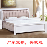 实木橡木床双人单人烤漆床软靠韩式家具1.5米1.8米婚床可配高箱