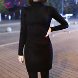 IS DALU2015秋冬新款韩版半高领修身套头毛衣女中长款打底针织衫