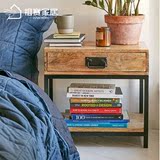 欧式设计师实木床头柜卧室迷你床边柜小型书柜木质书架角落储物柜