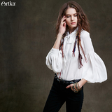 Artka阿卡俄罗斯2016冬装新款女装复古雪纺灯笼袖衬衫SA15257Q