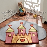 时尚卡通城堡儿童房宜家地毯客厅茶几卧室床边可爱幼儿园地毯定制