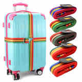 托运拉杆旅行箱捆绑行李带子 十字打包带4米飞机拖运加固带密码锁