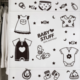 儿童房柜门墙贴装饰婴儿衣服用品贴纸星星卡通可爱贴宝宝乐店铺贴