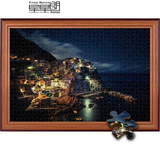 意大利五渔村夜景 500\1000\1500片木质拼图装饰画成人益智玩具