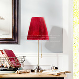 北欧简约现代客厅书房卧室床头灯 奥尔丁红色装饰台灯