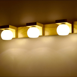 实木镜前灯 led灯具浴室卫生间梳妆台创意简约现代中式木艺壁灯
