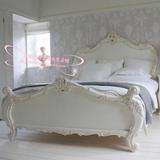 美式床 复古床 实木乡村雕花床仿古做旧欧式床双人1.8米实木床