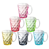 彩色家用耐热水杯玻璃杯透明创意杯子玻璃茶杯啤酒果汁杯套装包邮
