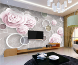 3d立体电视背景墙纸大型壁画客厅卧室浪漫温馨玫瑰花现代简约壁纸