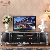 现代中式全实木电视柜2米纯实木地柜客厅电视机柜黑色/白色/酒红
