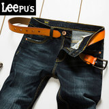 LEEPU'S牛仔裤 男士韩版修身型小脚裤2016春季新款直筒弹力长裤子