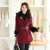 2015冬装新款韩版大码女装秋冬季新品修身中长款呢子大衣毛呢外套