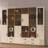 双门书柜实木柜多功能储物柜自由组合原木色简约现代北欧柜子
