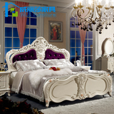 法式家具 欧式床 法式双人床 橡木雕刻chuang 白色实木床特价包邮