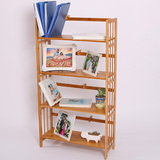 竹制品新款实木楠竹组装现代简约书架置物架落地书柜
