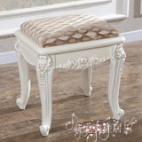 欧式梳妆凳 化妆凳子 实木象牙白色妆椅 梳妆台组合 开放漆