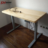 上海时尚办公桌 电动升降电脑桌 站立式工作台 调节伸缩桌 实木桌