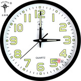 北极星12英寸现代简约挂钟卧室客厅夜光静音时钟饰品装饰石英钟表