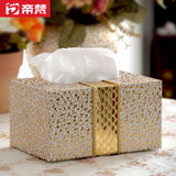 帝梵欧式纸巾盒抽纸盒皮革时尚创意200抽专用白色餐巾盒