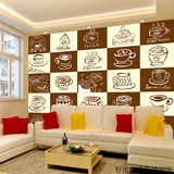 欧式彩绘食物咖啡大型壁画餐厅壁纸面包店咖啡厅休闲站甜品店墙纸