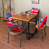 实木餐桌椅组合美式餐桌铁艺电脑书桌办公家具定制酒吧咖啡厅桌椅