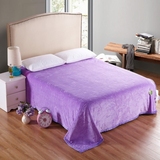 特价超柔法莱绒单件床单1.5m床上用品毛毯加厚保暖纯色紫短毛绒灰