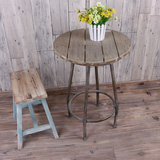 欧式实木餐桌椅组合 美式铁艺简约咖啡厅奶茶店洽谈园休闲小桌子