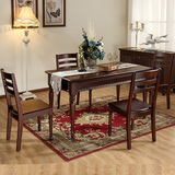美式餐桌椅组合6人欧式餐桌长餐桌小户型全实木别墅高档1.4米1.6