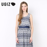 UGIZ韩国女装夏季条纹假两件背心连衣裙闺蜜宽松UBOY826A专柜正品