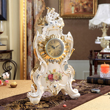欧式台钟陶瓷奢华复古钟表高档客厅电视柜闹钟摆件家居装饰品礼品