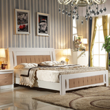 实木床 松木床 双人床 1.5米1.8米大床 彩色床 婚庆床 白色床包邮