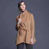 2015秋冬装新款高端斗篷女式毛呢外套 双面羊绒大衣短款羊毛大衣