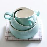 日式大肚陶瓷水杯创意杯手工水杯和风茶杯釉下彩杯可爱卡通马克杯