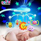 新生儿宝宝摇铃0-1岁 婴儿玩具投影床铃3个月音乐旋转床头铃床挂