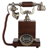 欧式实木电话机家用 艺术经典座机 仿古电话机 美式高档新款电话